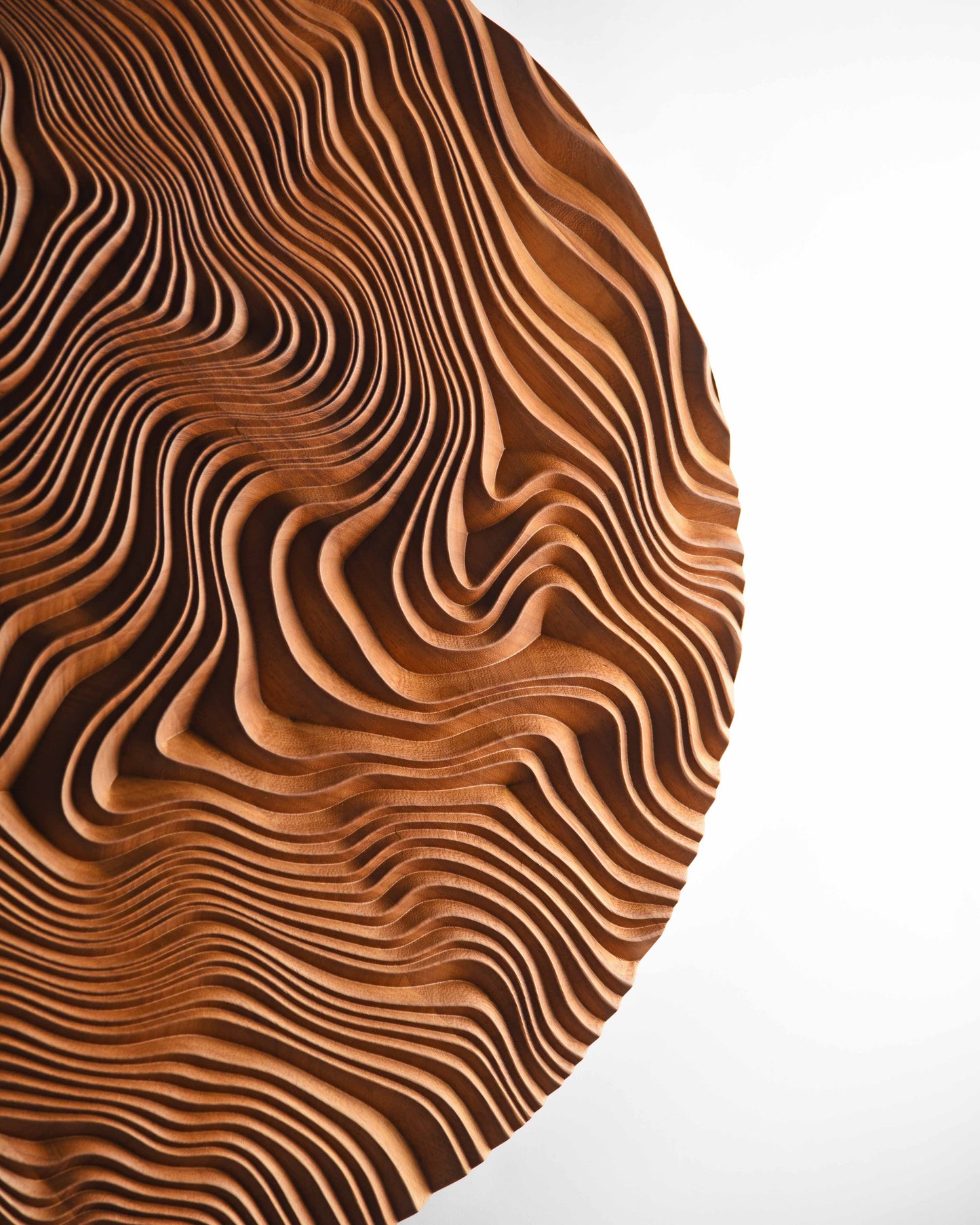 Zoomed-in section revealing carved layers reminiscent of desert forms, blending into a 3d wall panels aesthetic for stylish interior decoration.