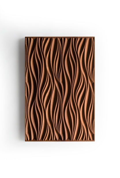 Dune iroko wood - wall panel wood carved decor