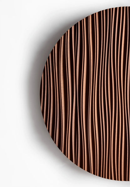 Detailed perspective revealing subtle ridges in the line motif, offering big wall decor texture and new home gift ideas appeal.