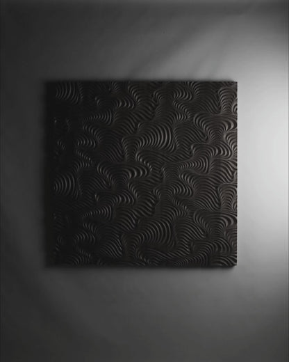 WIND AND EARTH Black - Square Wall Decor
