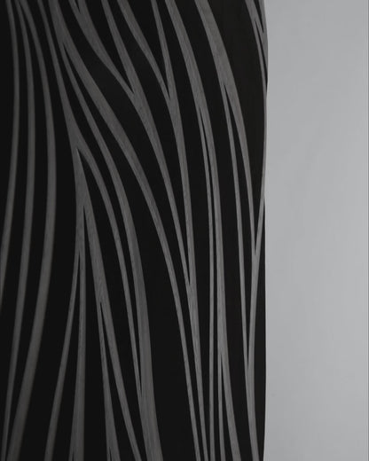 Leaf black - Circular Wall Sculpture