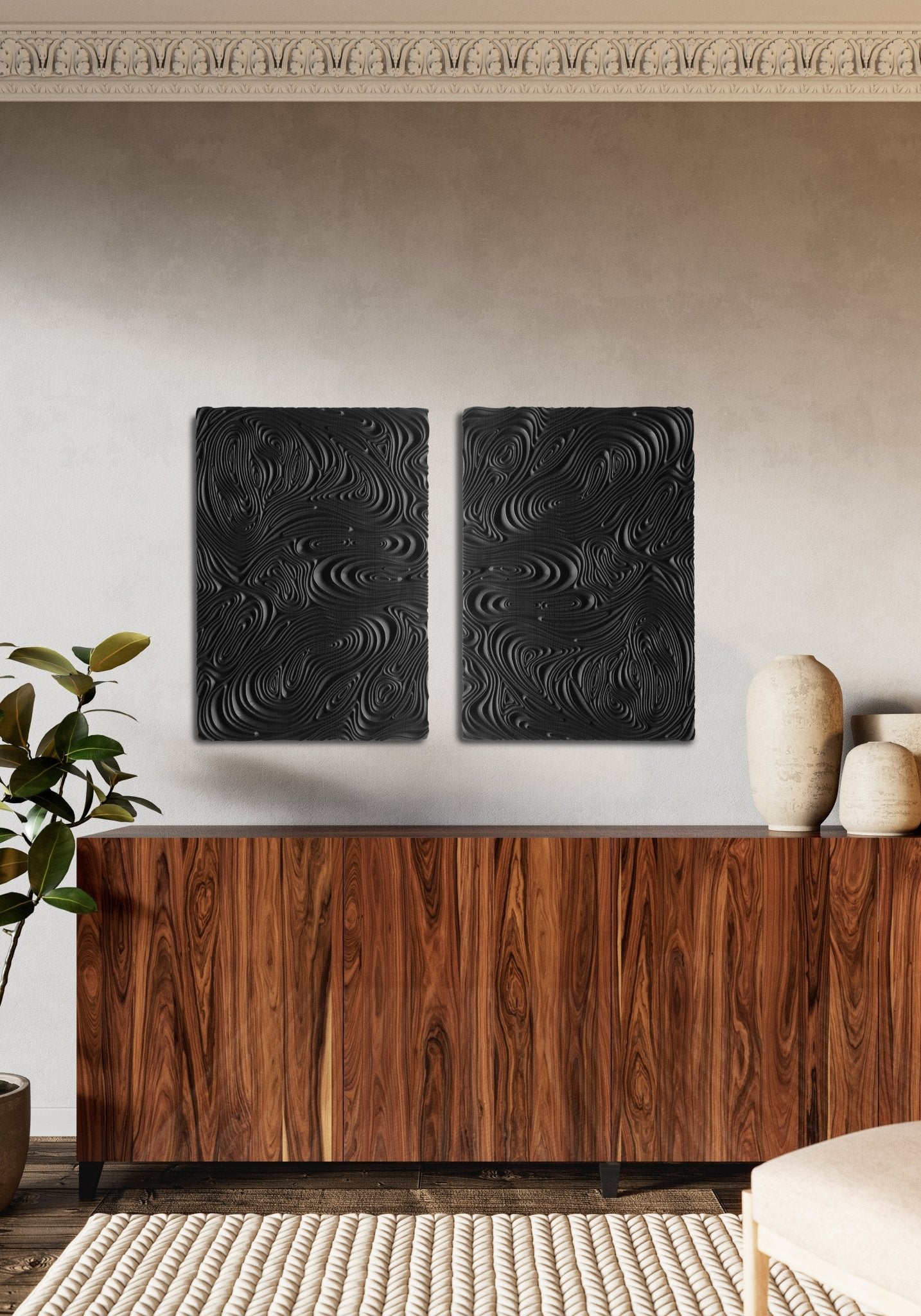 Vortices_wood panel decor minimalist design - SquareOff