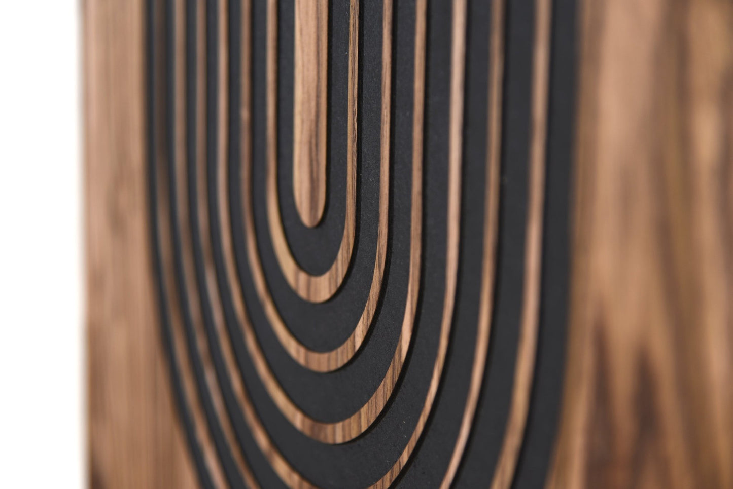 Macro close up of curved grooves, depth and shadow detail